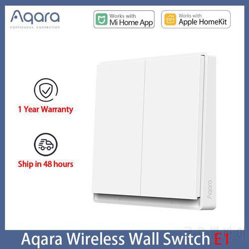 Aqara E1 Wall Switch Smart Wireless Switch E1 Zigbee / Zigbee 3.0 Single Fire Wire Zero Fire Wire Work with MiHome Apple Homekit