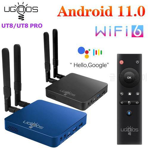 2022 UGOOS UT8 PRO TV BOX Android 11.0 DDR4 8GB RAM 64GB ROM RK3568 WiFi6 Media Player BT Voice Remote UT8 4G 32G Set Top Box