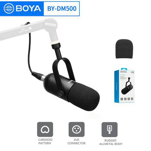 BOYA BY-DM500 Professional Cardioid Dynamic Microphone Studio For PC YouTube Video Chatting Gaming Podcasting Recording Meeting