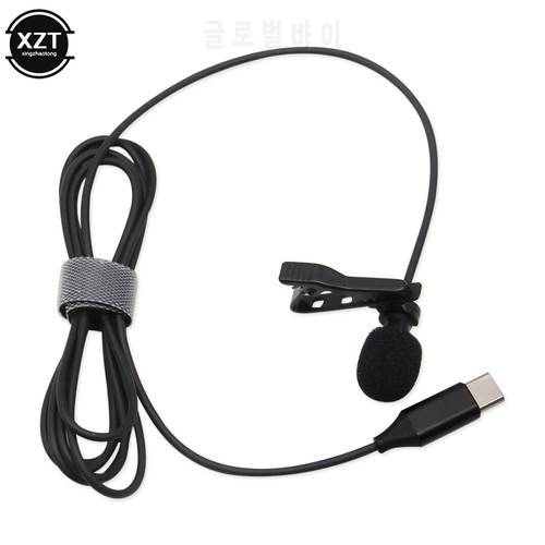 USB Type C mic microphone Mini Lapel Lavalier Clip-on with Chip Condenser Type-C Plug for Android IOS Smartphone USB Microphone