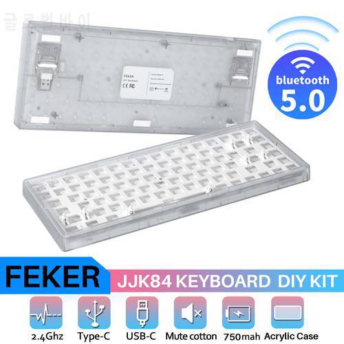 FEKER JJK84 84 Keys Wireless Rechargeable Keyboard USB Waterproof Backlit Mechanical Keyboard for PC Computer Gaming Gamer