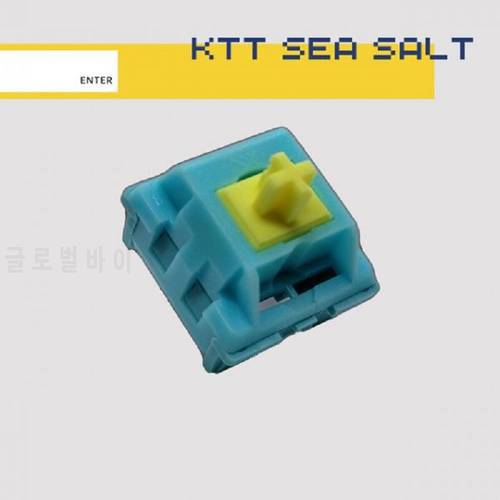 KTT Sea Salt Switch Mechanical Keyboard Content Linear Blue Color 3 Pins POM Axis 45g Trigger Force Customize GK61 Anne Pro 2