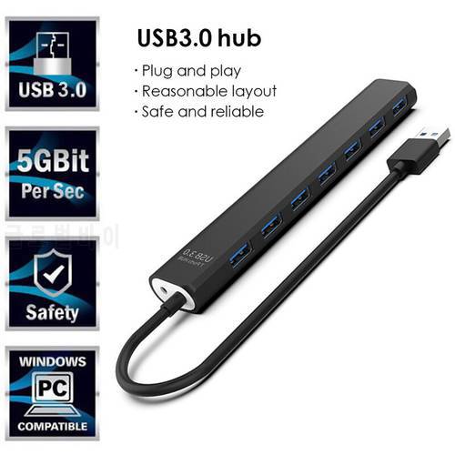 7ports USB Hub 3.0 Multi USB Splitter 5Gbps With 3 Ports USB 3.0 4 Port USB 2.0 For Xiaomi Macbook Pro PC Hub USB 3.0 Expander