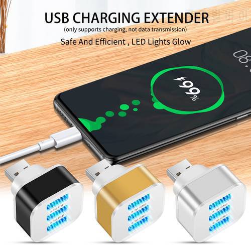 3 Port USB HUB Adapter USB Extension Charger 3-port USB Mobile Phone Charger Travel Mobile Phone Charging Extender Dopshipping