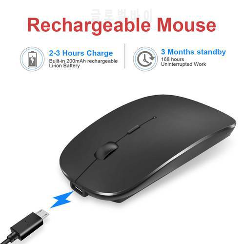Classic 2.4G Wireless Mouse Mice 1600dpi Rechargeable Charging Ultra-Thin Silent Mouse Mute For Laptop PC Office Notebook
