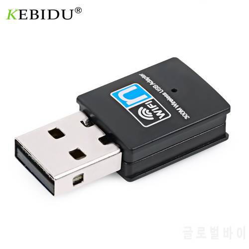 KEBIDU 2.4G Mini WiFi Adapter USB WiFi Wireless Adapter Receiver Transmitter 300Mbps High Speed Network Card For PC Laptop