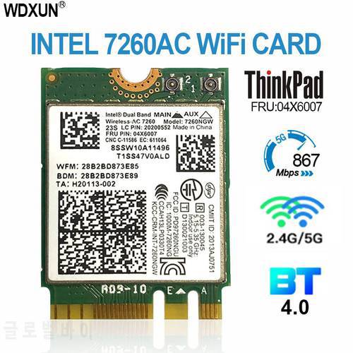 r Intel 7260NGW 7260ac 2.4/5G BT4.0 FRU 04X6007 M2 NGFF Wireless WLAN NETWORK Card fo Thinkpad X1 X250 x240 x230s t440 w540