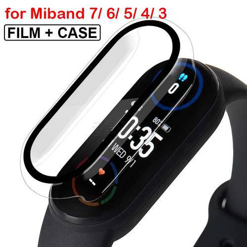 Full Cover Case for Mi Band 7 6 5 4 3 Screen Protector 3D Film for Xiaomi Miband 6 7 NFC Shockproof Frame Case Cover Protection