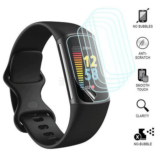 Transparent HD Protective Film For Fitbit Charge5 Screen Protector Full Coverage Clear Film For Fitbit Charge 5 Accessories
