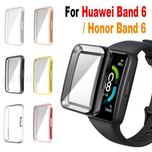 Soft TPU Case For Huawei Band 6 Band6 Watch Protective Cover Electroplated for HUAWEI Honor Band 6 6pro Full Screen Protector