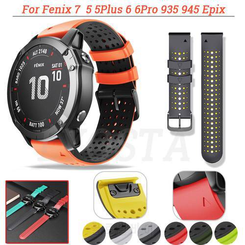 22MM Silicone Quick Release Watchband Straps For Garmin Fenix 7X 6X 5X Epix Watch Easyfit Wristband For Fenix 7 6Pro 5Plus Watch