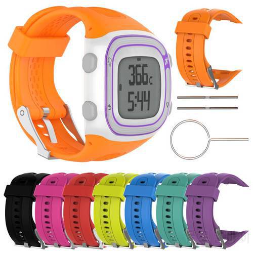 8 Colors Silicone Bracelets Strap Band Watch Replacement For Garmin Forerunner 10 15 Sports Wrist Band With Tools For Women Men