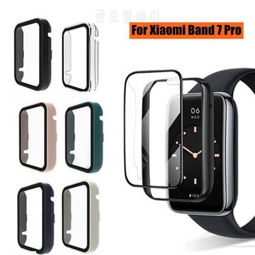 Full Cove Case For Xiaomi Mi Band 7 Pro Screen Protectot Film Edge Protection on Xiomi Miband 7pro Tempered Glass Cases 2IN1