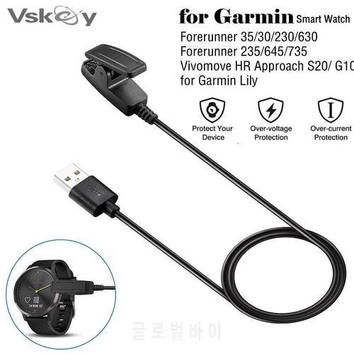 Charger Cable for Garmin Forerunner 35 35J 235 735XT 230 645 Music Vivomove HR Approach G10 S20 Smart Watch USB Charging Clip