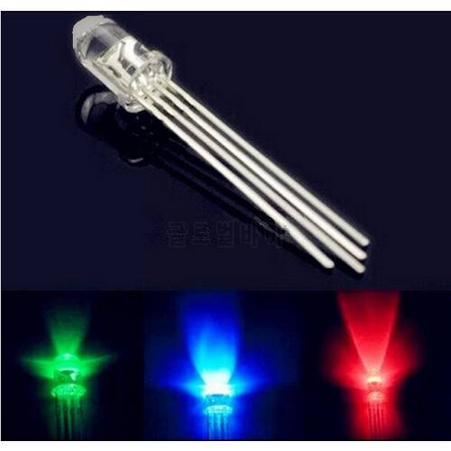 Multicolor 4pin 5mm RGB Led Diode Light Lamp Tricolor Round Package Common Anode Rgbled LED 5 mm Light Emitting Diode 100pcs/lot