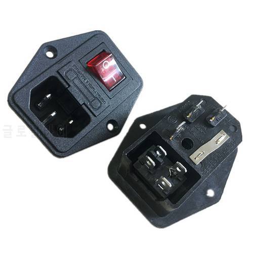 High quality 10A 250V Inlet Module Plug Fuse Switch Male Power Socket 3 Pin IEC320 C14
