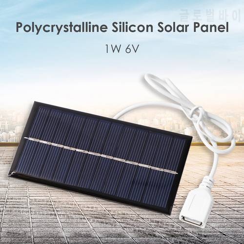 1W 6V Portable Solar Panel 1W 5.5V Mini DIY Solar System for Phone Power Bank Fan Battery Cell Chargers 0.2W 1V
