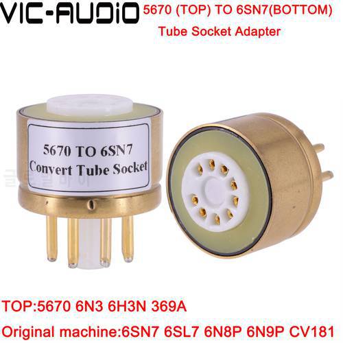 1PC 5670 6N3(Top) TO 6SN7 6SL6 6N9P 6N8P (Bottom) 9Pin TO 8Pin Tube DIY Audio Vacuum Tube Adapter Socket Converter Amplifier DIY