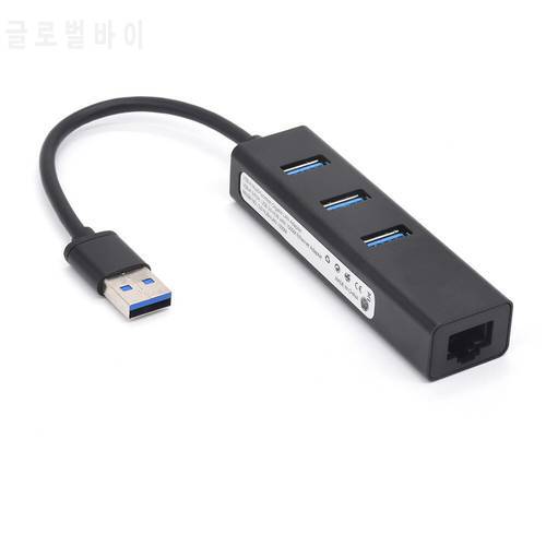 B31 Mini aluminum alloy Gigabit USB 3.0 network card with 3-port HUB splitter computer multi-function expander