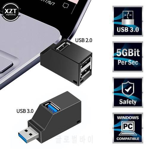 Mini USB 3.0 HUB Adapter Extender Mini Splitter Box 3 Ports for PC Laptop Macbook Mobile Phone High Speed U Disk Reader for Xia