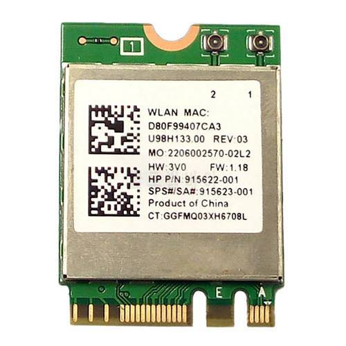 RTL8822BE Wireless Network Card 2.4/5G Dual-Band AC BT4.2 433M M.2 NGFF Interface Wireless Network Card 915623-001