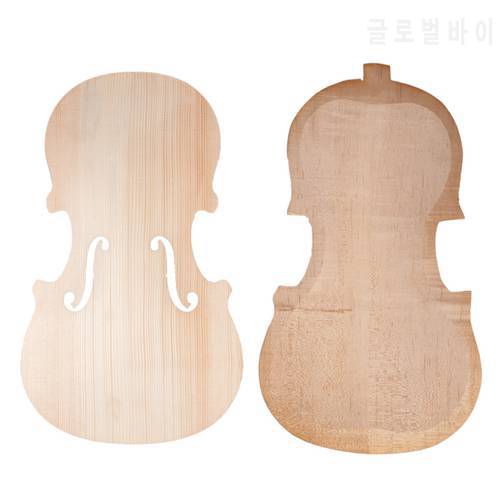 1 Set Wood Unfinished Violins Fiddle Spruce Panel Plate + Maple Backplate DIY Stringed Instruments Exquisite Workmanship