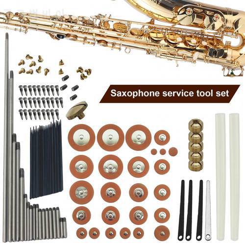 1 Set Sax Repair Kit Multipurpose Replace Broken Parts Compact Alto Saxophone Fix Screws Pads Set for Instrument
