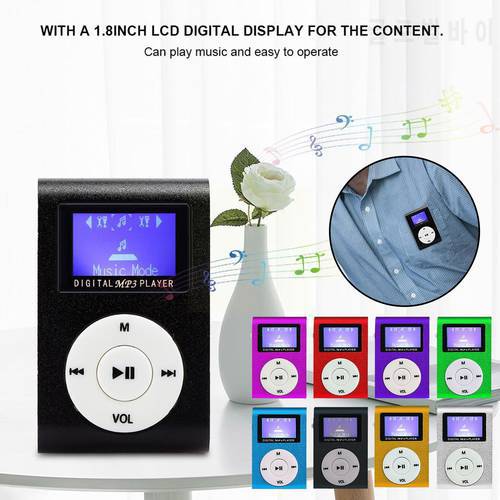 Mini Cube Clip-type Mp3 Player LCD Display Rechargeable Portable Speaker Music X3D6