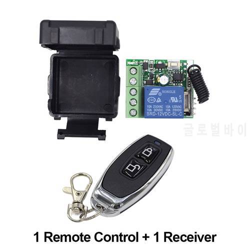 DC 12V 24V 10A 1 Channel RF 433MHz Wireless Remote Control Light Switch 10A Relay Output Radio Receiver Module + Transmiter