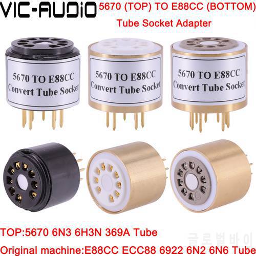 1PC 6N3 6H3N 369A 5670 TO E88CC ECC88 6922 6DJ8 Vacuum Tube Socket DIY Audio Amplifier Vacuum Tube Convert Socket Adapter