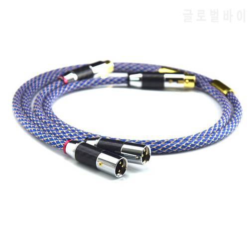 1 Pair Hifi Silver-plated XLR Cable High Quality Dual Shielding 2 XLR Male to 2 XLR Female Cable