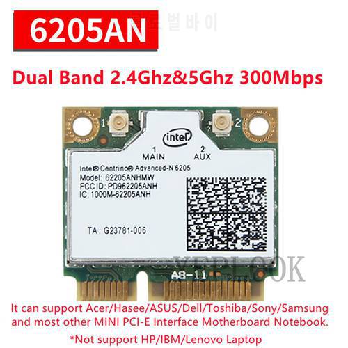 6205 62205AN 300Mbps Dual Band 2.4Ghz 5Ghz Mini PCI-E Wifi Card Wlan Network Adapter Advanced-N Universal Version