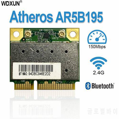 Half MINI PCI-E Atheros AR5B195 Wifi for AzureWave A 150Mbps + Buletooth 3.0 Network Card