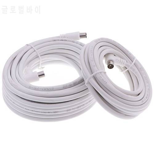 1Pc 5M/10M PAL Male to Male TV Lead Shielded Aerial Coaxial Cable