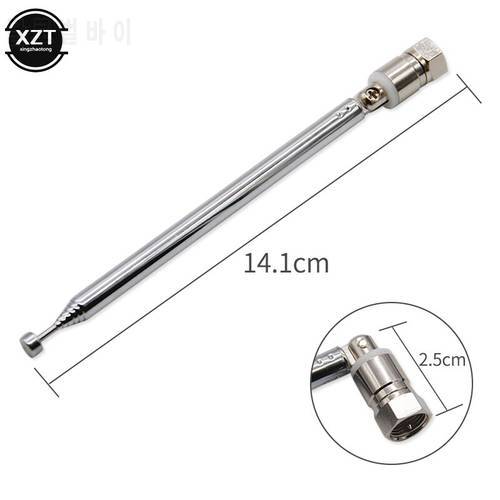NEW F Type Radio TV Antenna 7 Section Telescopic Aerial Replacement Connector For TV AM FM Radio Cable 55cm