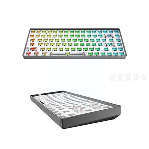 Tester 84-key Gaming Mechanical Keyboard Kit Hot-swap Keyboard Type-c Alloy Frame RGB Kit Aluminum Tablet Backlight Wired