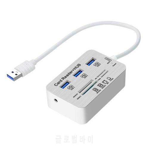 USB 3.0 Multi Hub Combo 3 Ports Card Reader High Speed USB Splitter All In 1 USB 3.0 Hub with MS/SD/M2/TF Card Reader For Laptop