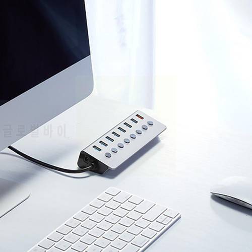 8 Ports Powered USB 3.0 HUB USB Extension with On/Off Splitter Adapter Accessories 15W Computer Switches Support P2I4