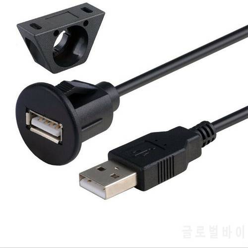 Flush Mount USB 2.0 Spare Part Dash Board For Laptop Transfer Male To Female Socket Panel Square Round Car Extension Cable