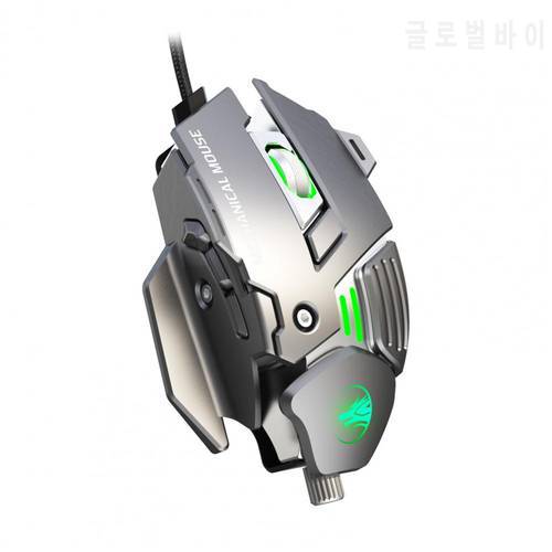 Portable Practical PC Wired Gaming Mouse Plug Play Mechanical Mouse Luminous for Tablet
