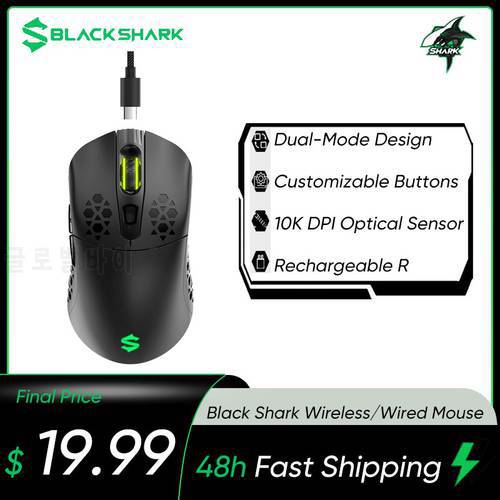 Black Shark Mako M1 2.4Ghz Rechargeable RGB Gaming Mouse PC Laptop Computer Mouse Wireless Wired Dual Mode Gamer Accessories