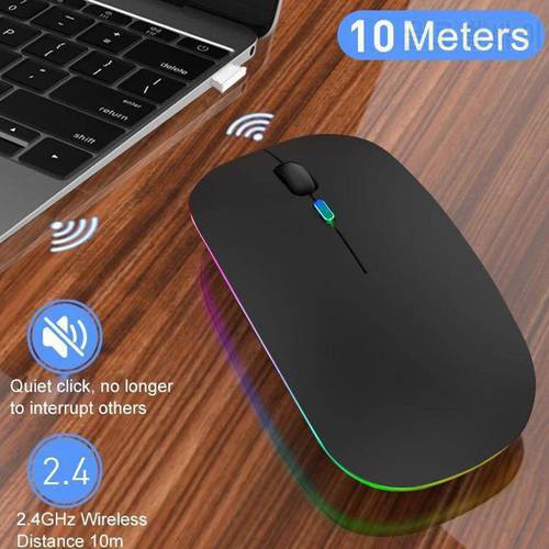 Rechargeable Bluetooth Wireless Mouse RGB Mice Wireless Computer Mause LED Backlit Ergonomic Gaming Mouse for Laptop PC