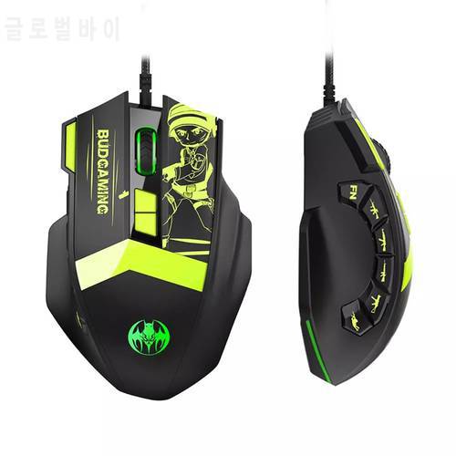 GM28 RGB Breathing Light USB Wired Mouse 12 Keys 7 Level 7200DPI Adjustable Programmable Gaming mice for PC Games