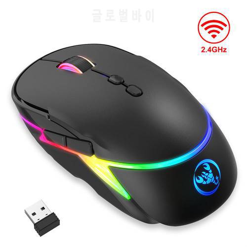 2.4g Wireless Gaming Mouse 3200DPI Programmable Button Optical Sensor RGB Backlight Ergonomic 7 Buttons Computer Mice For Laptop