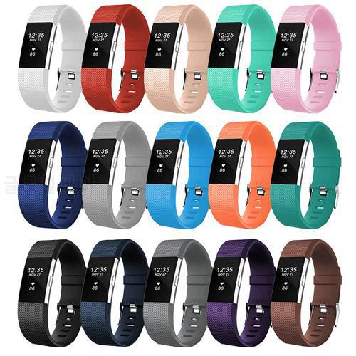 Sillicone Wristband Strap for Fitbit Charge 2 Smart Watch Bracelet Accessories Replacement Band For Fitbit Charge 2 Small Large