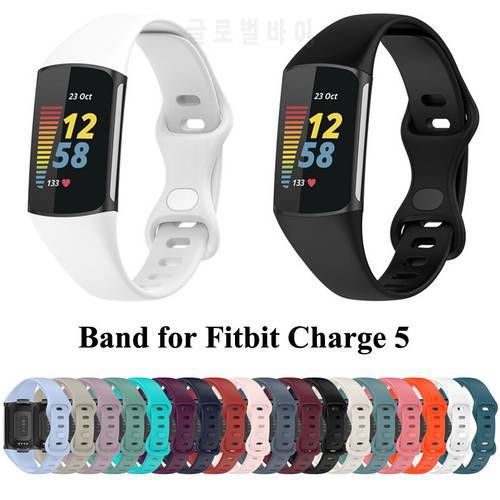 Watch Band Strap For Fitbit Charge 5 Smartwatch Replacement Silicone Sport Wristband Bracelet For Fitbit Charge5 Wriststrap soft