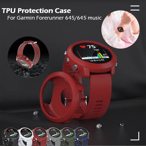 TPU Protector Case Cover for Garmin Forerunner 645 645 Music Bracelet Protective Shell Frame Replacement Protection Cases