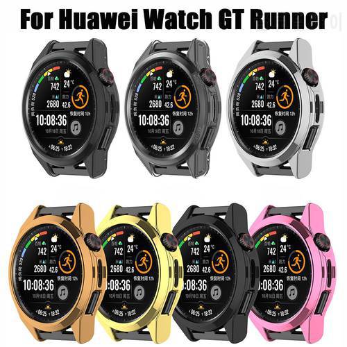 1Pc Durable Soft Shockproof Shell Frame Screen Protector Protective TPU Case Cover For Huawei Watch GT Runner Accessories