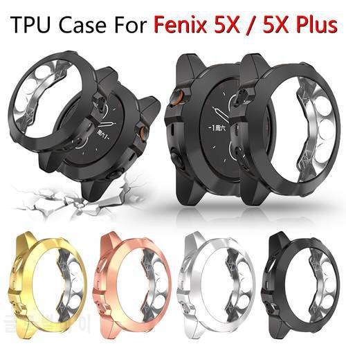 Screen Protector Case for Garmin Fenix 5x Plus Ultra Slim Soft TPU Smart Watch Cover for Garmin Fenix 5x Protective Bumper Shell