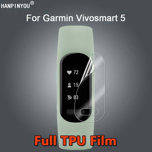 For Garmin Vivosmart Vivo Smart 5 Band Ultra Clear Slim Full Cover Soft TPU Hydrogel Film Screen Protector (Not Tempered Glass)